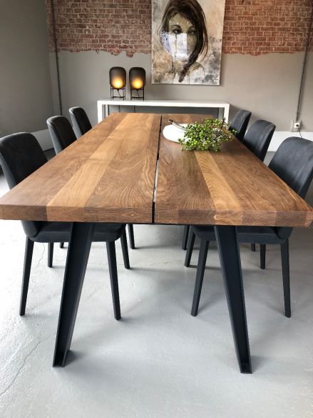 Qliv Side-to-side tafel smoked french oak 